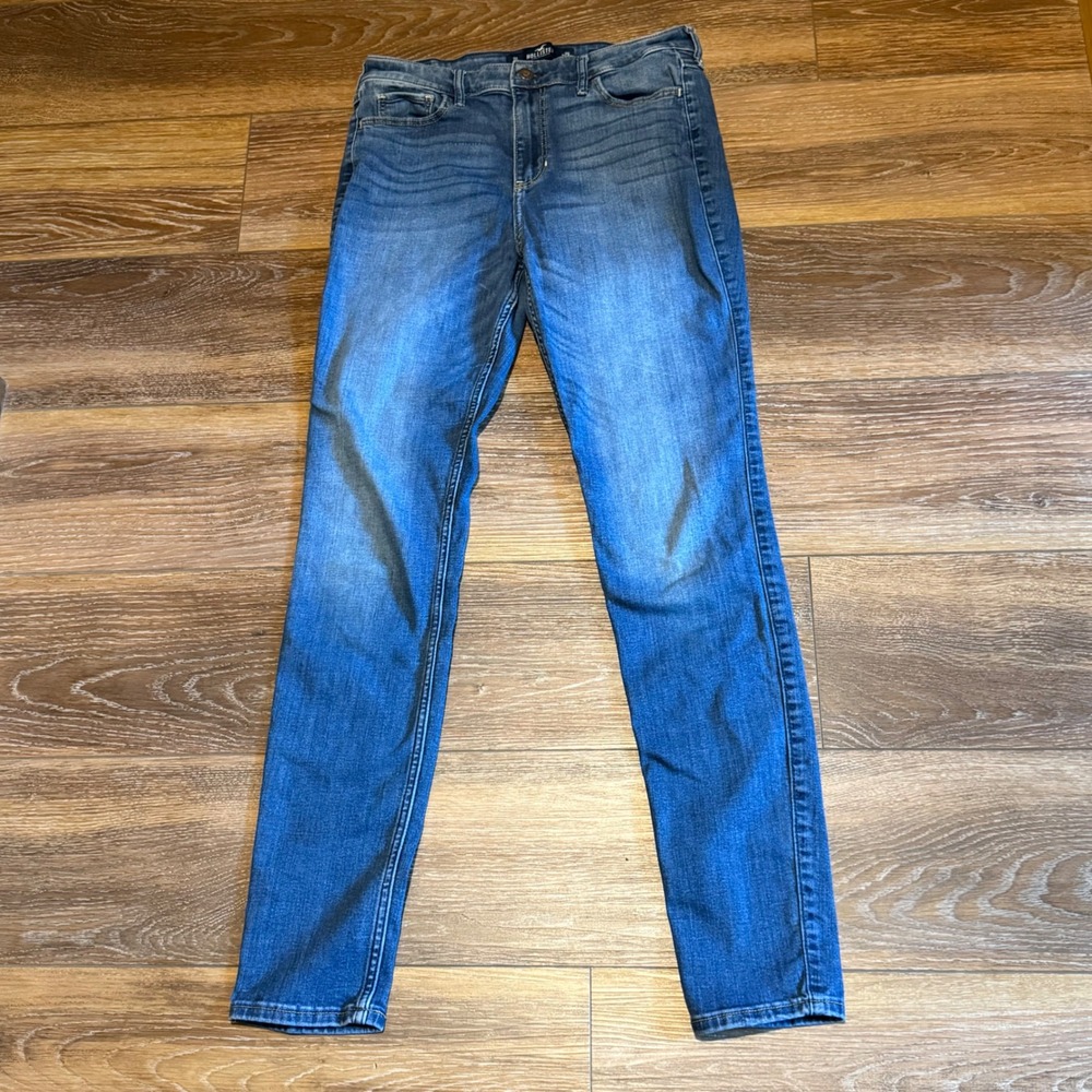 Hollister High Rise Super Skinny Jeans Medium Wash Blue 9L W29 L32